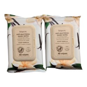 Biopure Cozy Vanilla Anti-Bacterial Hand Wipes 2pk 80 Wipes In Total